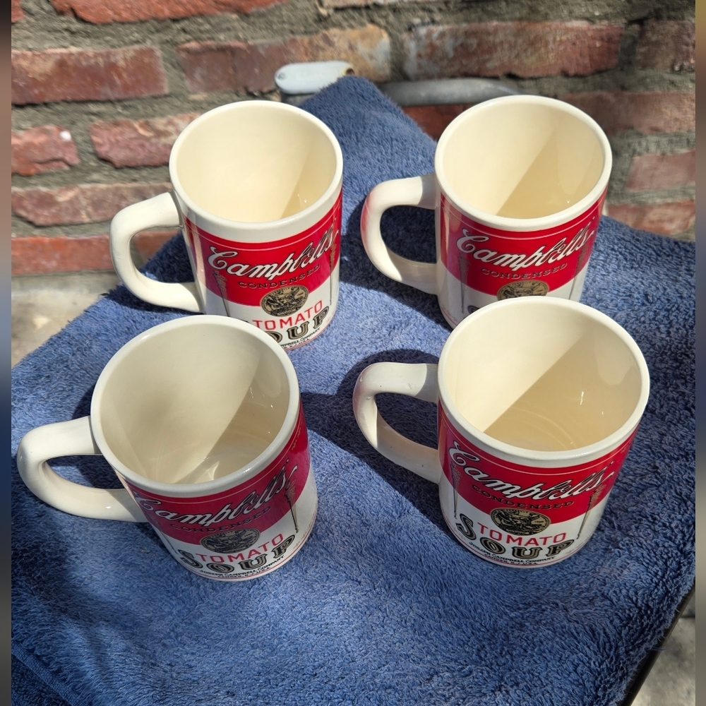 Campbell's Red Tomato Soup Ceramic Mugs - Set of 4 - Picture 7 of 12
